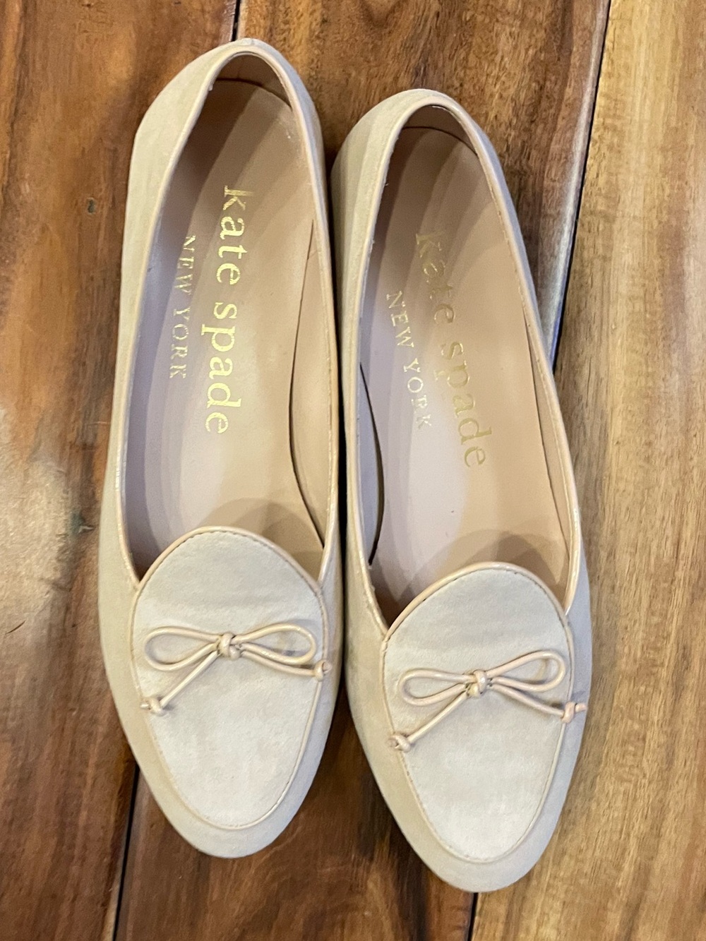 Kate Spade New York 'Devi' suede bow loafers  - blushing pink size 6.5
